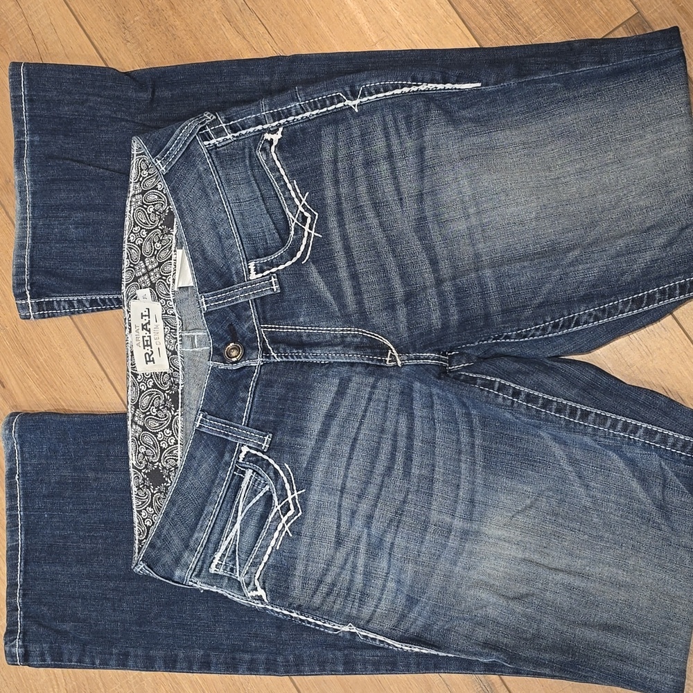 Ariat REAL Denim Women's Blue Boot Cut Mid Rise Jeans 31